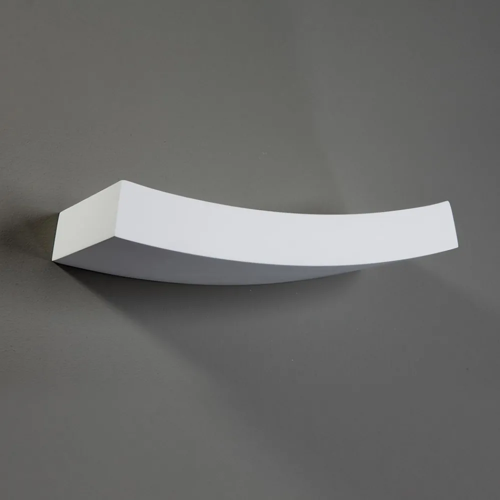 Lindby Svakt buet vegglampe Leander, malbar Discount