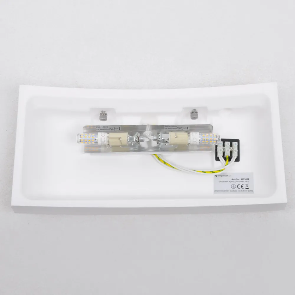 Lindby Svakt buet vegglampe Leander, malbar Discount