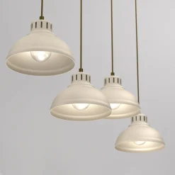 Luminex Sven hengelampe, 4 lyskilder, beige, stål| Pendellamper