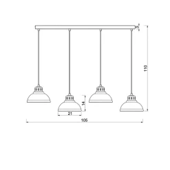 Luminex Sven hengelampe, 4 lyskilder, beige, stål| Pendellamper