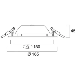 Sylvania LED-innfellingslampe Start, IP54, 830, Ø 15 cm, DALI Clearance