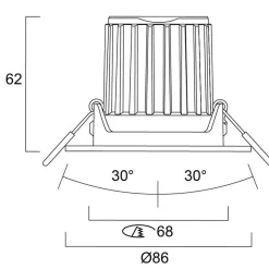 Sylvania LED-innfellingslampe Start, svart, IP44, CCT dimbar Discount