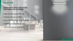 Sylvania LED-pendellampe Areum, 150 x 30 cm, 840, DALI| Butikkbelysning