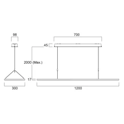 Sylvania LED-pendellampe Areum, 120 x 30 cm, 840 Sale