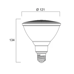 Sylvania LED-reflektorpære E27 15W PAR38 3000K dimbar 40° 1200lm| E27 Pærer