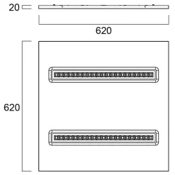 Sylvania Opticlip Panel 625 4000K C8 WH DALI hvit| Butikkbelysning|Downlights