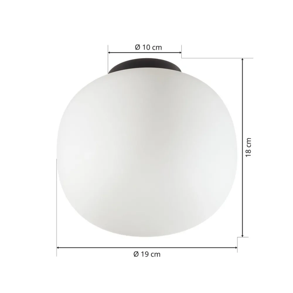miloox by Sforzin Taklampe Bombo av melkeglass Ø 19 cm