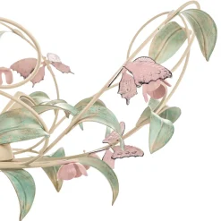Luminex Taklampe BUTTERFLY, krem/grønn/rosa, stål, 5 lyskilder