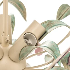 Luminex Taklampe BUTTERFLY, krem/grønn/rosa, stål, 5 lyskilder