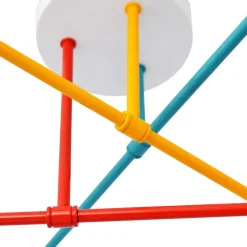 HELAM Taklampe Cambridge, 6 lyskilder oransje-rød-turkis| Taklamper