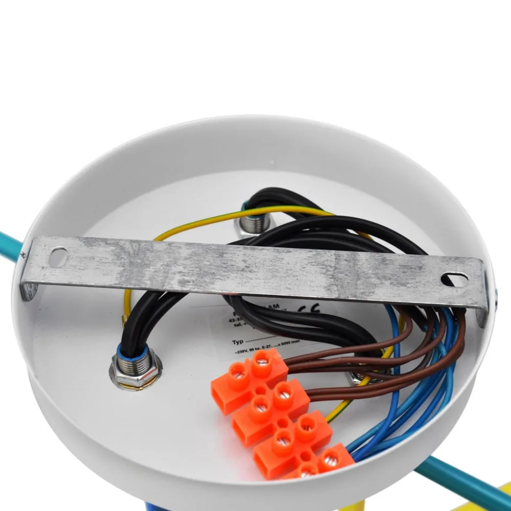 HELAM Taklampe Cambridge, 6 lyskilder oransje-rød-turkis| Taklamper