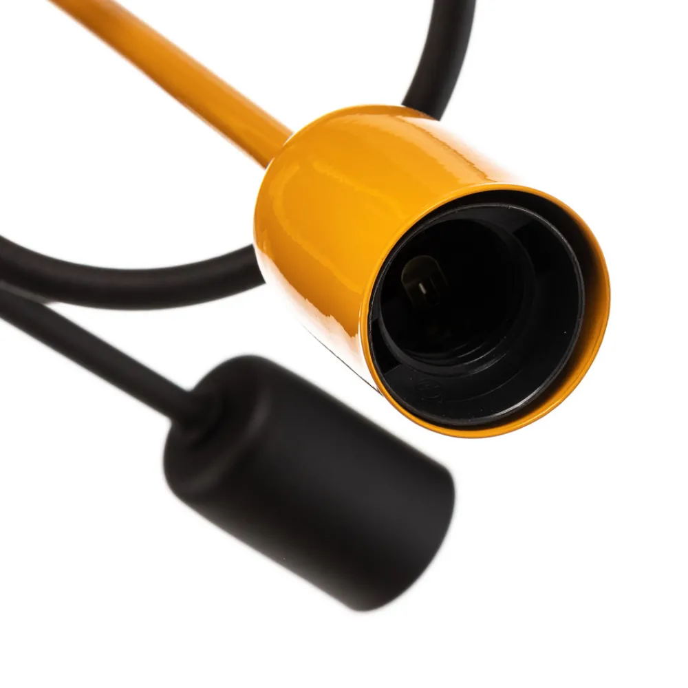 HELAM Taklampe Cambridge, 4 lyskilder, svart-oransje