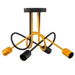 HELAM Taklampe Cambridge, 4 lyskilder, svart-oransje