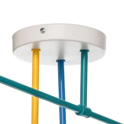 HELAM Taklampe Cambridge, 6 lyskilder gul-turkis-blå| Taklamper