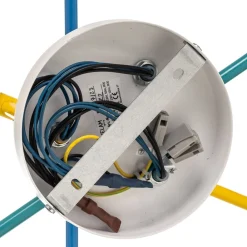 HELAM Taklampe Cambridge, 6 lyskilder gul-turkis-blå| Taklamper