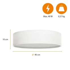 Smartwares Taklampe Ceiling Dream, Ø 40 cm, tekstil, hvit Discount