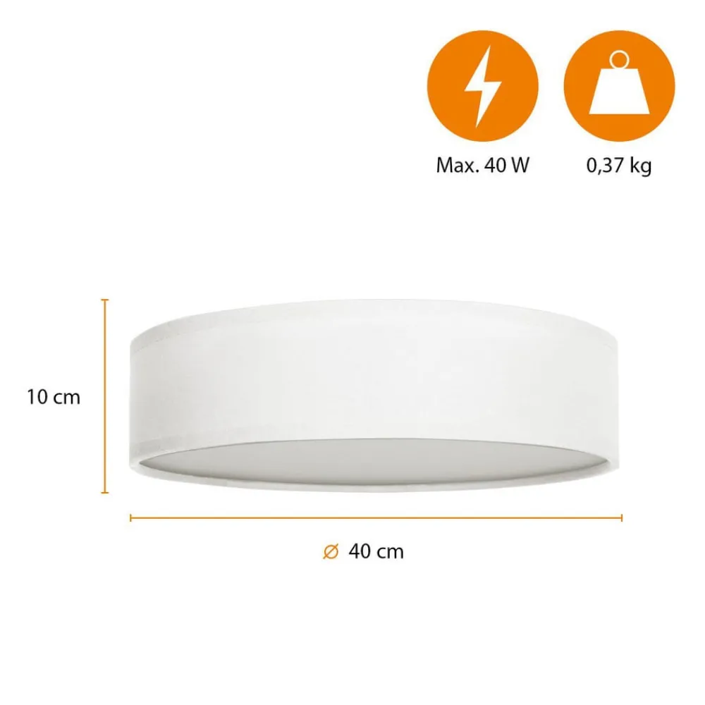 Smartwares Taklampe Ceiling Dream, Ø 40 cm, tekstil, hvit Discount