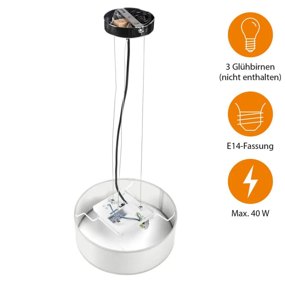 Smartwares Taklampe Ceiling Dream, Ø 40 cm, tekstil, hvit Discount
