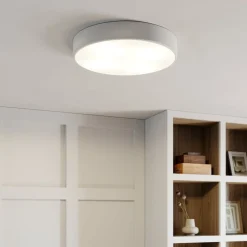 TEMAR LIGHTING Taklampe Cleo, Ø 50 cm, IP20, hvit, metall, E27| Design- Og Hotellbelysning|Taklamper