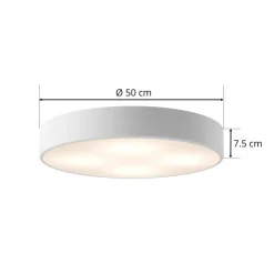 TEMAR LIGHTING Taklampe Cleo, Ø 50 cm, IP20, hvit, metall, E27| Design- Og Hotellbelysning|Taklamper