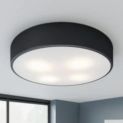 TEMAR LIGHTING Taklampe Cleo, Ø 50 cm, IP20, svart, metall, E27 Outlet