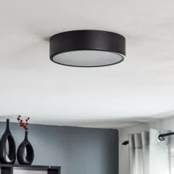 TEMAR LIGHTING Taklampe Cleo, Ø 30 cm, IP20, svart, metall, E27 Online