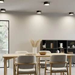 TEMAR LIGHTING Taklampe Cleo, Ø 20 cm, IP20, svart, metall, E27 Discount