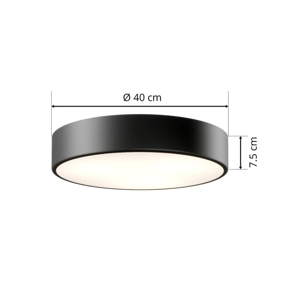 TEMAR LIGHTING Taklampe Cleo, Ø 40 cm, IP20, svart, metall, E27| Design- Og Hotellbelysning|Taklamper