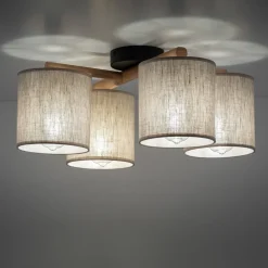 TK Lighting Taklampe Deva, 4 lyskilder, tekstil| Taklamper