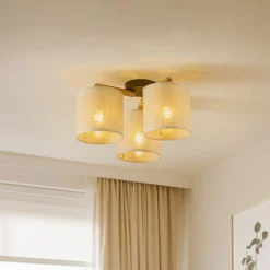 TK Lighting Taklampe Deva, tekstil, 3 lyskilder Best