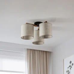 TK Lighting Taklampe Deva, tekstil, 3 lyskilder Best