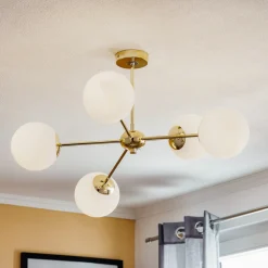 Euluna Taklampe Dori, 5 lyskilder, gull Clearance