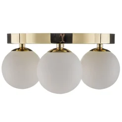 Argon Taklampe Fatis Opalglas/messing 3 lyskilder rund Clearance