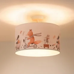 Duolla Taklampe Ferdi Kids, tekstil, hvit, fargerik Sale