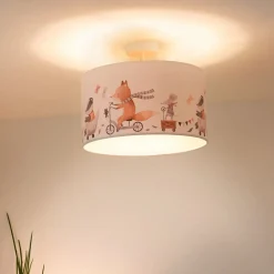 Duolla Taklampe Ferdi Kids, tekstil, hvit, fargerik Sale