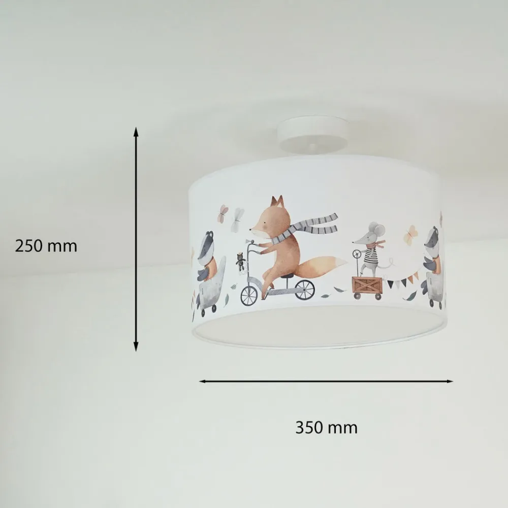 Duolla Taklampe Ferdi Kids, tekstil, hvit, fargerik Sale