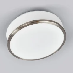 Searchlight Taklampe Flush IP44, Ø 28 cm, sølv satinert| Design- Og Hotellbelysning