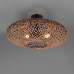 Trio Lighting Taklampe Hedda av sisal og metall| Design- Og Hotellbelysning|Taklamper