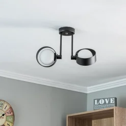 Argon Taklampe Mado i stål, svart, 2 lyskilder| Taklamper