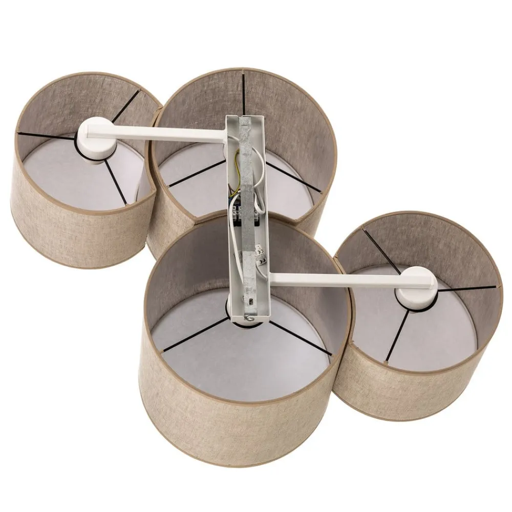 TK Lighting Taklampe Mona Nature, 4 lyskilder, naturfarget lin| Design- Og Hotellbelysning|Taklamper