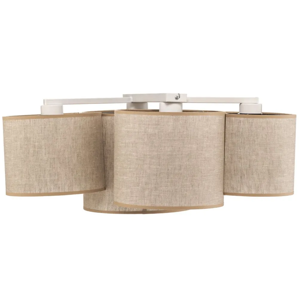 TK Lighting Taklampe Mona Nature, 4 lyskilder, naturfarget lin| Design- Og Hotellbelysning|Taklamper