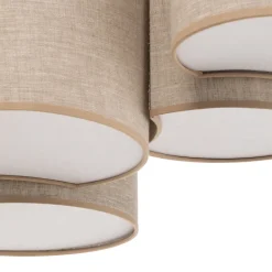 TK Lighting Taklampe Mona Nature, 5 lyskilder, naturfarget lin