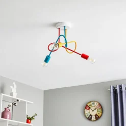 HELAM Taklampe Oxford med 3 lyskilder, oransje/rød/turkis Outlet