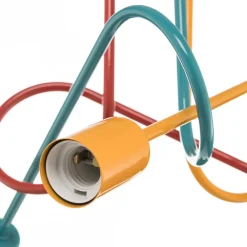 HELAM Taklampe Oxford med 3 lyskilder, oransje/rød/turkis Outlet