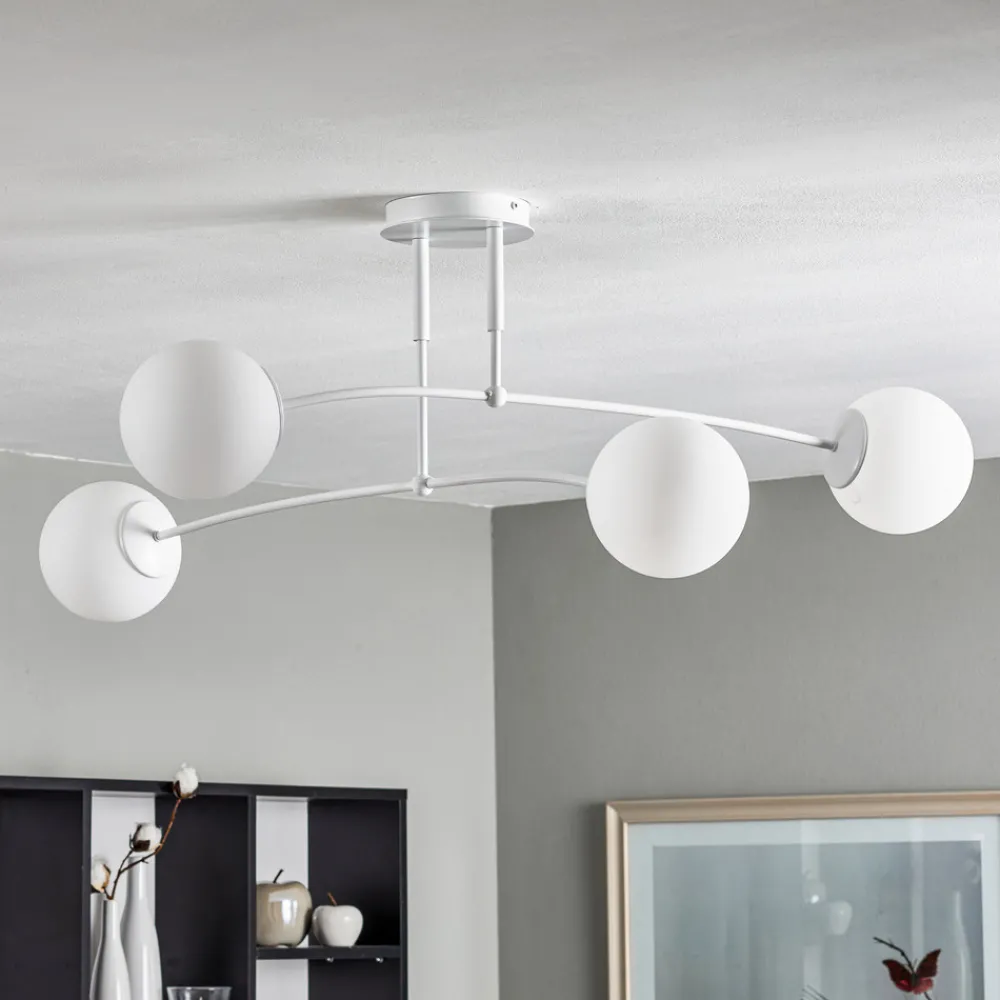 EMIBIG LIGHTING Taklampe Pregos 4, 4 lyskilder, hvit