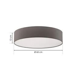 TK Lighting Taklampe Rondo, grå Ø 60 cm Sale