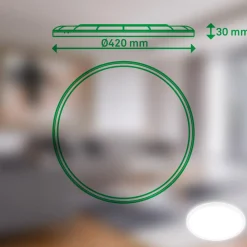 Briloner Taklampe Tava A, Ø 42 cm, plast, hvit Hot