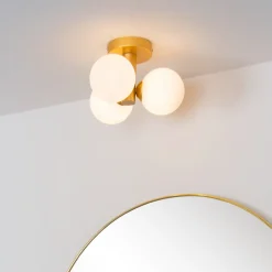 Lucide Taklampe til bad Trudy, 3 lysk. matt gull / opal Clearance