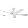 KICHLER Takventilator Kevlar 60 IP44, hvit, Ø 152 cm Hot