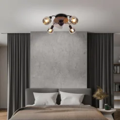 Näve Takvifte Fumoso, 4 E14 røykglass-pære Best